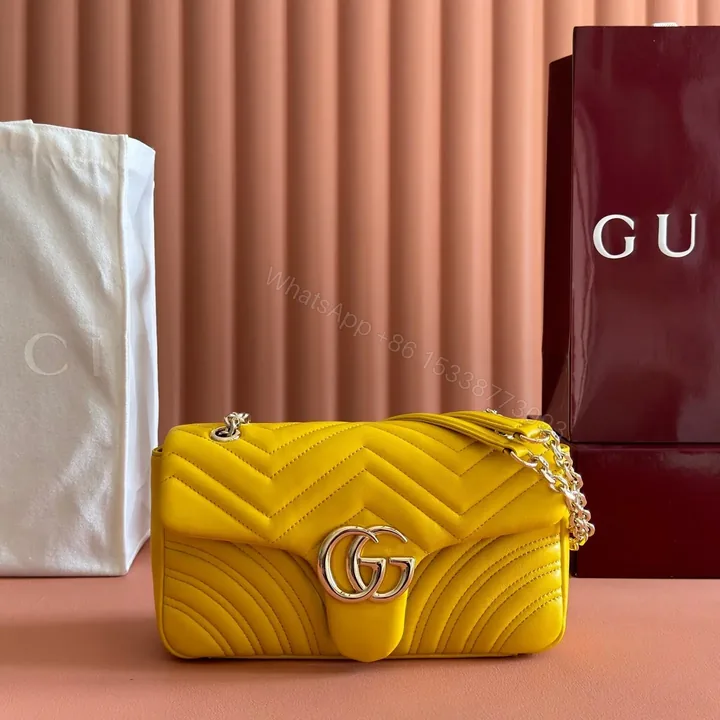 View 1 of GUCCI GG MARMONT BAG 26 IN YELLOW LAMBSKIN