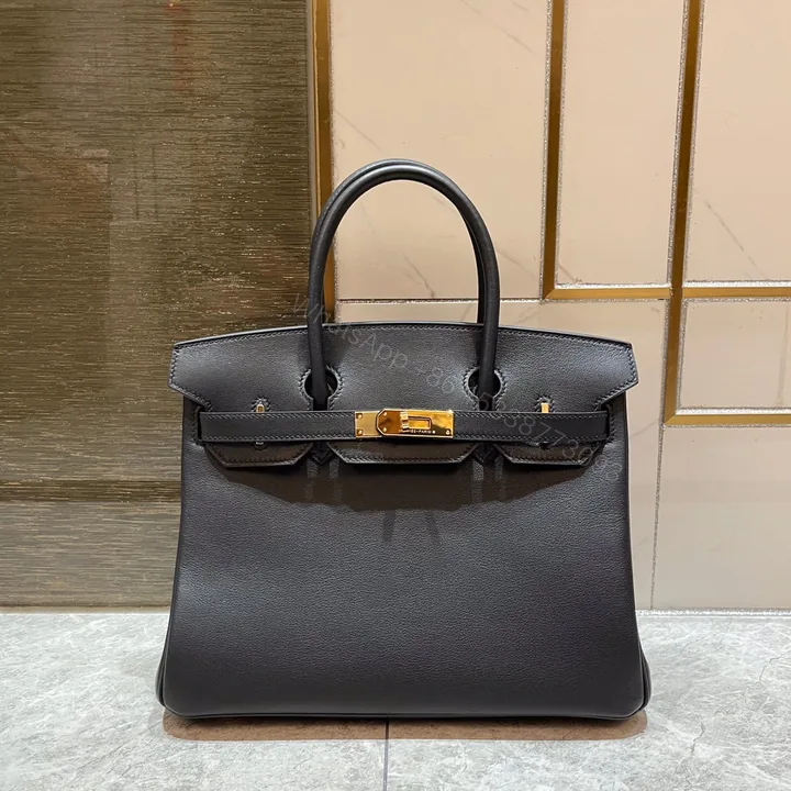 View 1 of HEMRES BIRKIN 30CM BLACK SWIFT LEATHER GOLD HARDWARE
