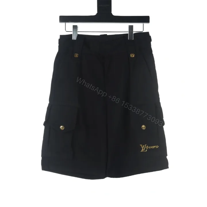 View 1 of 高仿LV*SS24系列1AFR0063金標LOGO工裝褲黑色