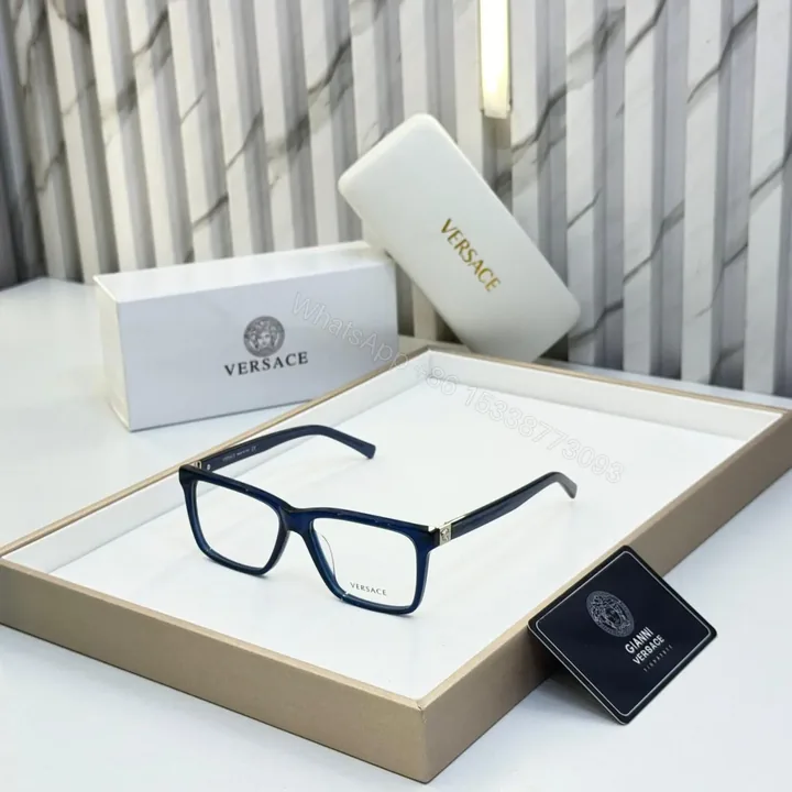 View 1 of Versace Square Black Eyeglasses – One Size – UV Protection