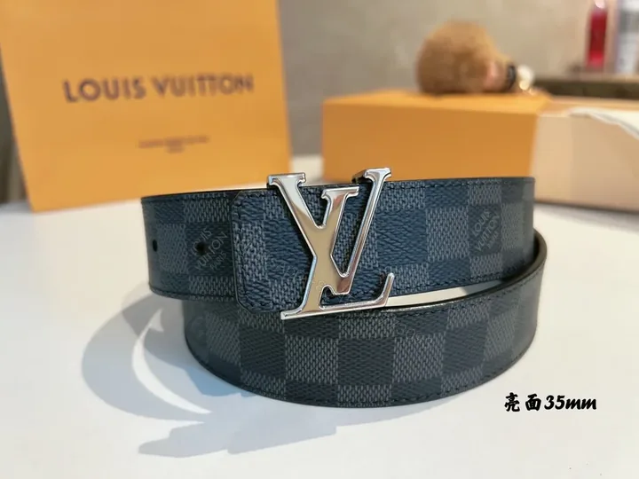View 1 of Louis Vuitton Damier 35mm Belt â€“ Silver LV Buckle, Dark Graphite