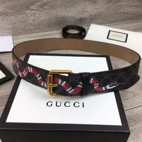 View 1 of GUCCI LEATHER BELT WITH KINGSNAKE – B41
