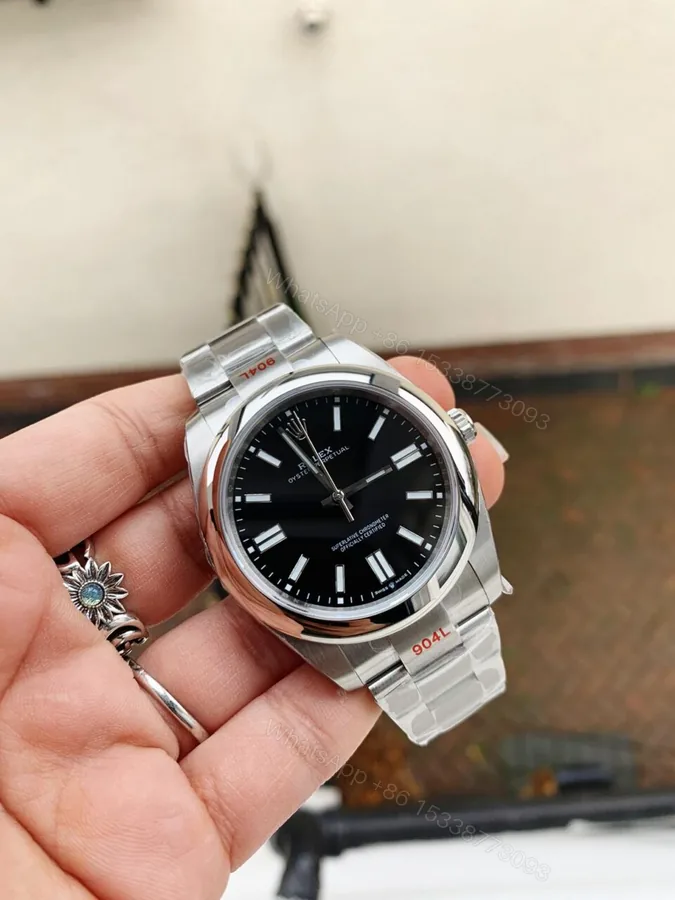 View 1 of EW FACTORY 1:1 Rolex OYSTER PERPETUAL BRIGHT BLACK DIAL41MM Asian A3230