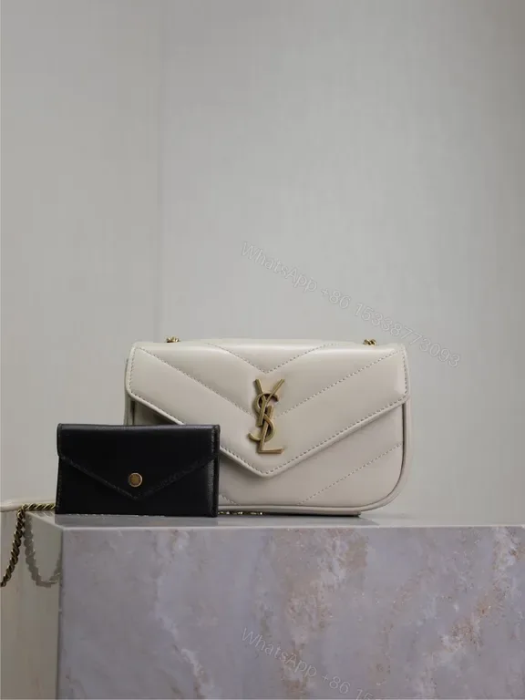 View 1 of Quilted Leather Crossbody with YSL Hardware â€“ Luxury Everyday