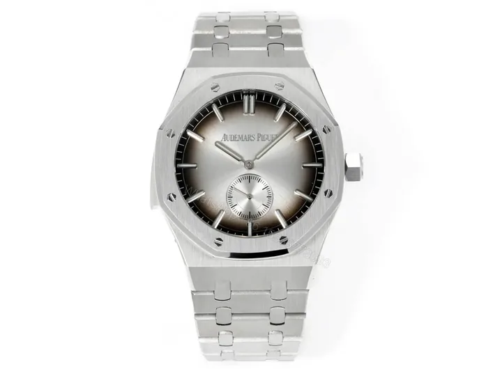 View 1 of Audemars Piguet Royal Oak 26591IP Series Men’s Watch – Silver Stainless Steel with Gradient Grey Dial