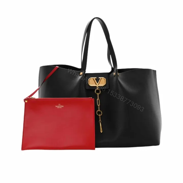 View 1 of VALENTINO GARAVANI LARGE VLOGO ESCAPE SHOPPER TOTE BLACK 41CM