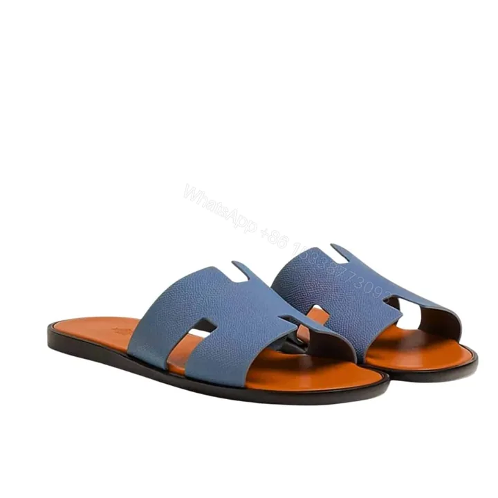 View 1 of Hermes Izmir Sandal Bleu Bleuet Orange H221824Z