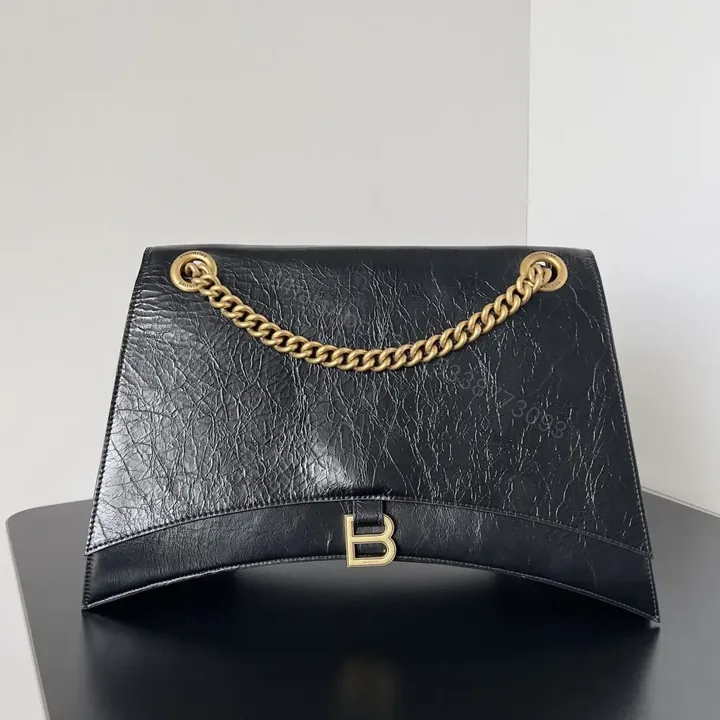 View 1 of 高仿BalenciagaCrush系列單肩包黑金M