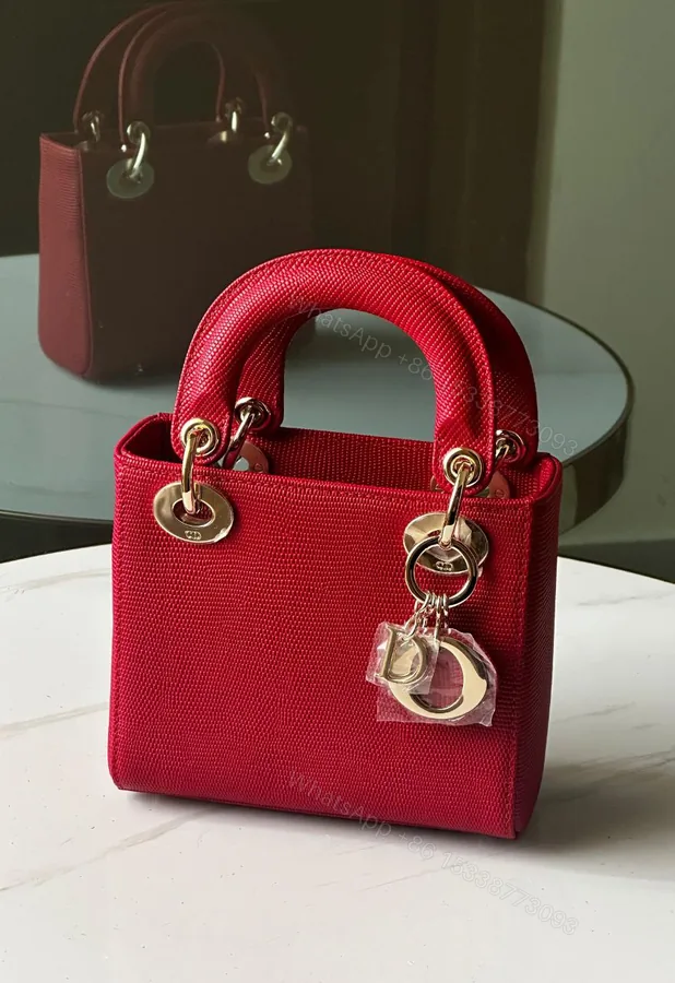 View 1 of Embossed Patent Leather Mini Lady Dior Tote