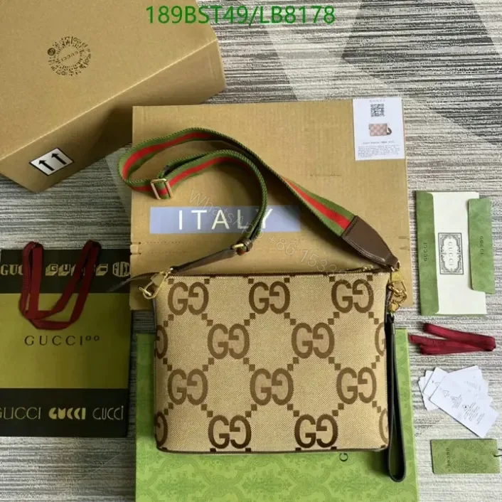 View 1 of Gucci Beige Replica Jumbo GG Messenger Bag – Inspired 1:1 Luxury