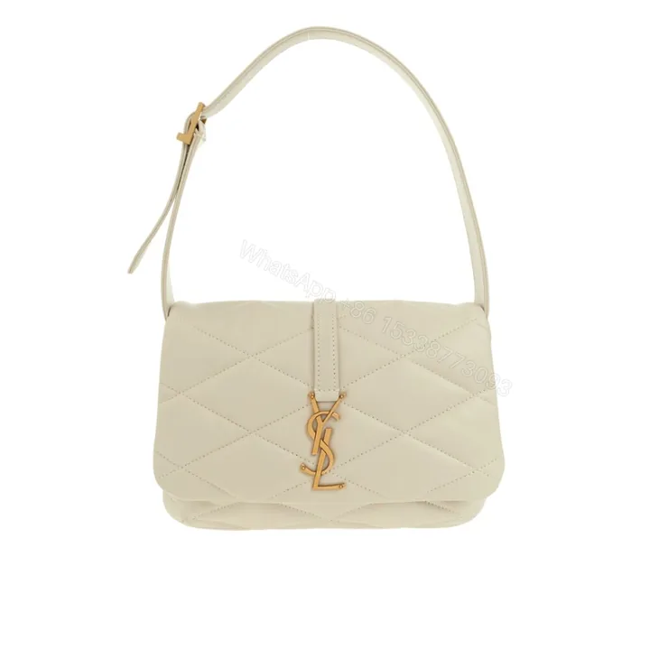 View 1 of Saint Laurent Le 57 Quilted Shoulder Bag White 27Cm