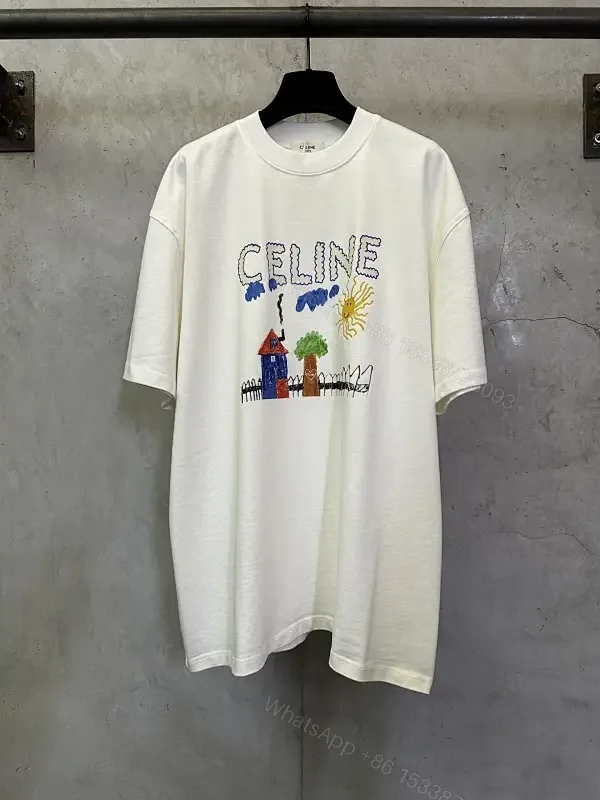 View 1 of Crisp White Cotton Tee: Hand-Drawn Graphic, Luxe Vibe