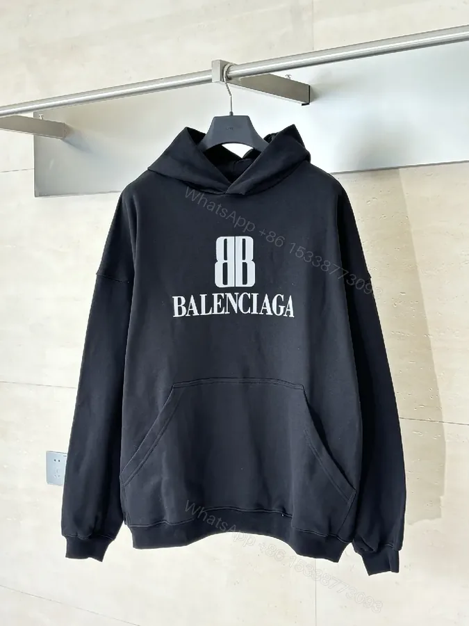 View 1 of Oversized Logo Hoodie: Signature Bold Typography, Black Hoodie