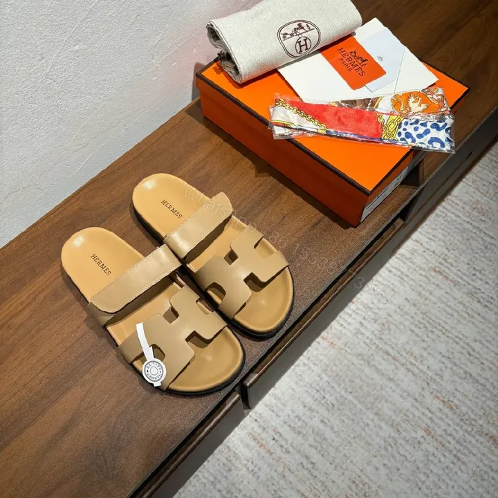 View 1 of Low-Top Luxury Sandals with H-Pattern Straps, All-Day Comfort