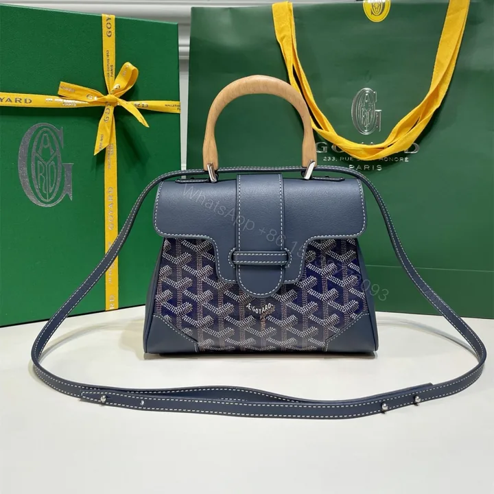 View 1 of 高仿Goyard*SAIGONP櫸木手柄單肩包深藍免檢版