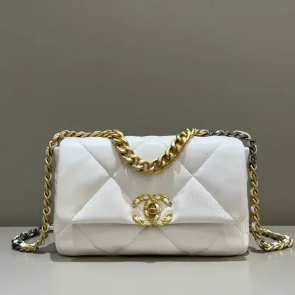View 1 of CHANEL 19 Bag Small White