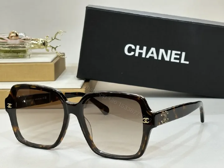 View 1 of Boldly Sophisticated Sunglasses: Oversized Tortoise Frames with Chanel Detailing