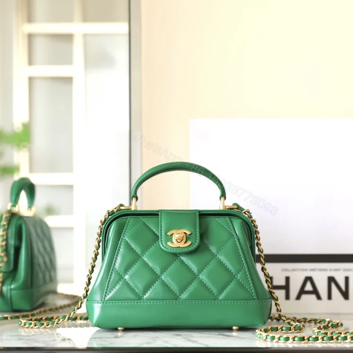 View 1 of 高仿Chanel*24A系列AS4959拋光小羊皮單肩包綠色免檢版