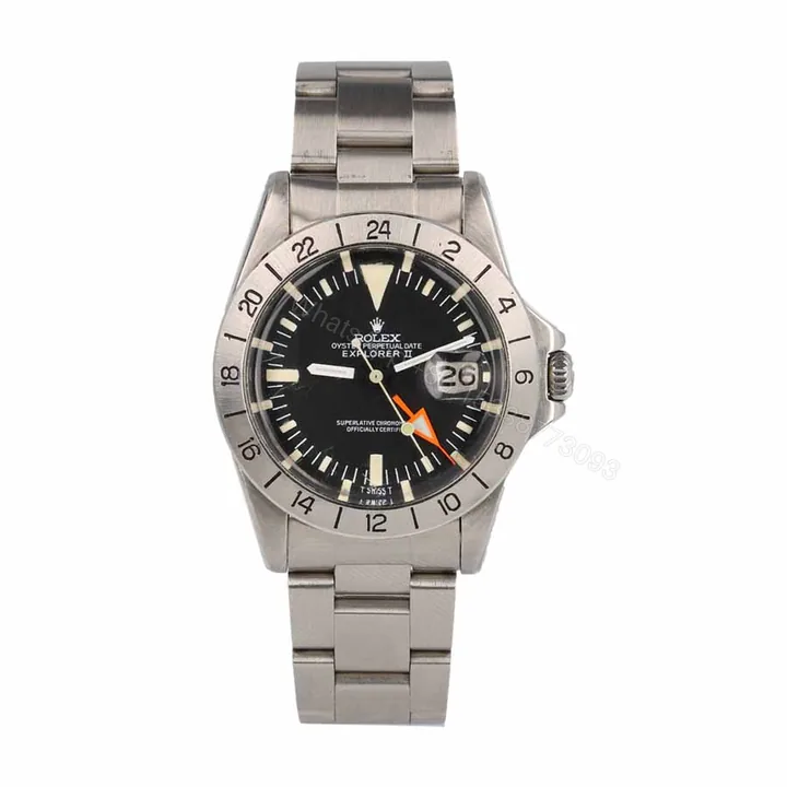 View 1 of Rolex Explorer II 1655 Super Clone: 39mm Antique Black Dial Freccione