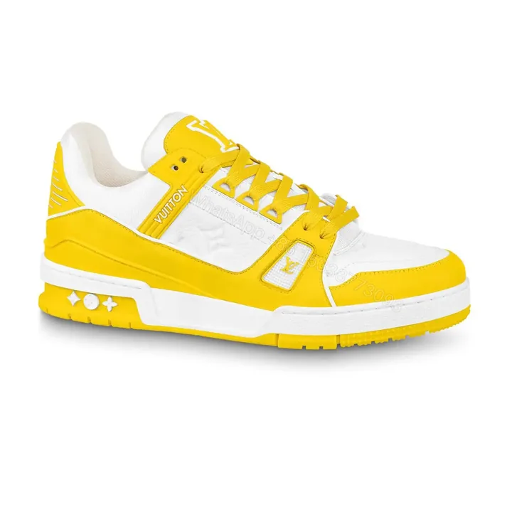 View 1 of LOUIS VUITTON TRAINERS SNEAKES IN WHITE AND YELLOW– LSVT377