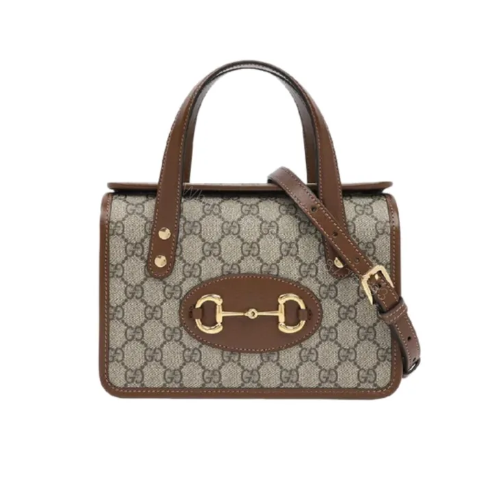 View 1 of Gucci Horsebit 1955 Top Handle Bag Beige And Ebony 27Cm
