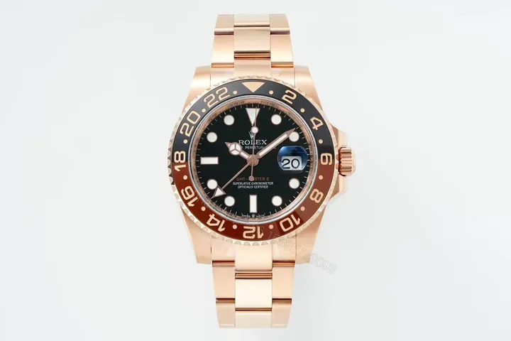 View 1 of C+ Factory Clean Factory EWE V5 Rose Gold GMT Black Dial Watch
