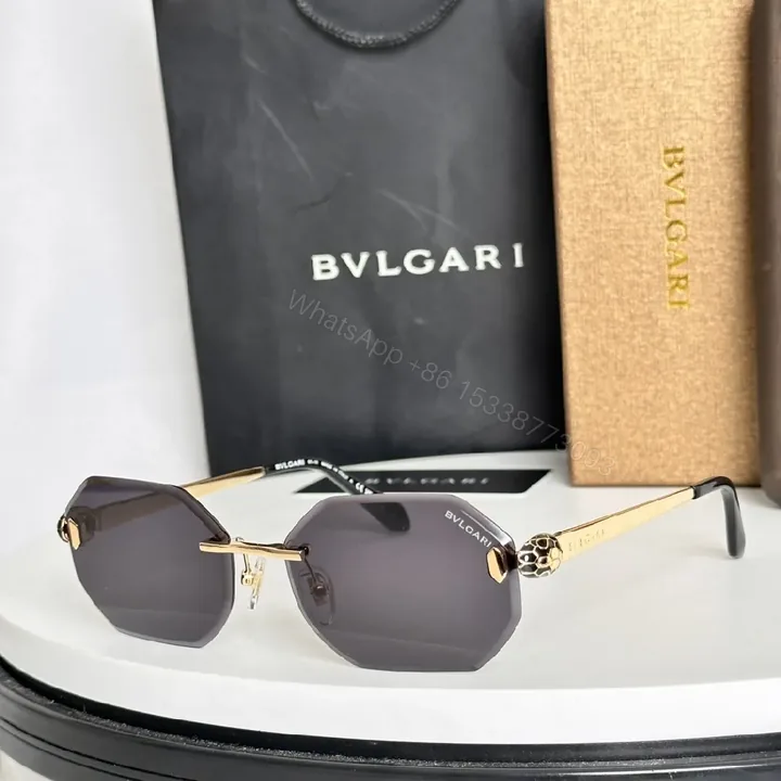 View 1 of Geometric Sunglasses with Gold-Tone Accents, Premium Frame