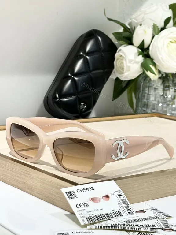View 1 of Soft Blush Acetate Sunglasses â€“ Luxe Signature Hardware, UV400 Shield