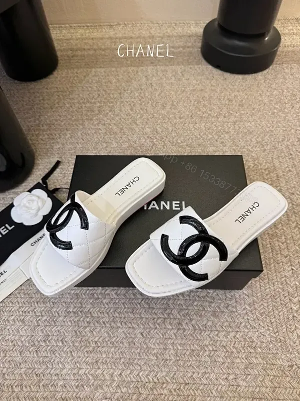 View 1 of White Quilted Slide — Luxe Minimalist, Cushioned Comfort