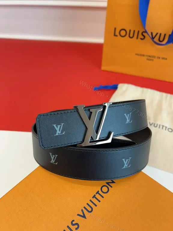View 1 of Bold LV Signature Belt: Premium Full-Grain Leather, Monogram Accent