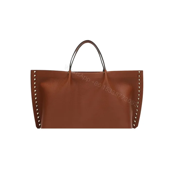View 1 of VALENTINO GARAVANI ROCKSTUD TOTE BROWN 36CM
