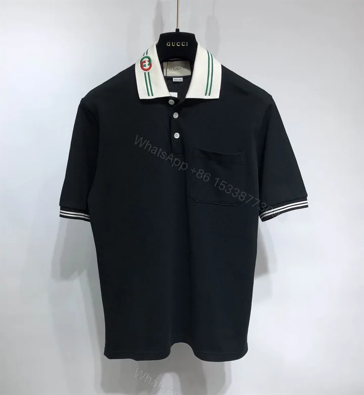 View 1 of Cotton piquet polo with Interlocking G – GC40