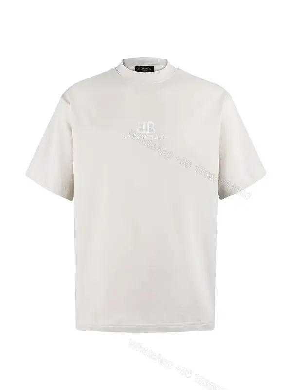 View 1 of Off-White/cream Classic Short-Sleeve Minimalist Tee with Chest Logo