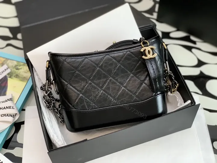 View 1 of Chanel-Inspired Quilted Black Leather Crossbody: Refined Shine
