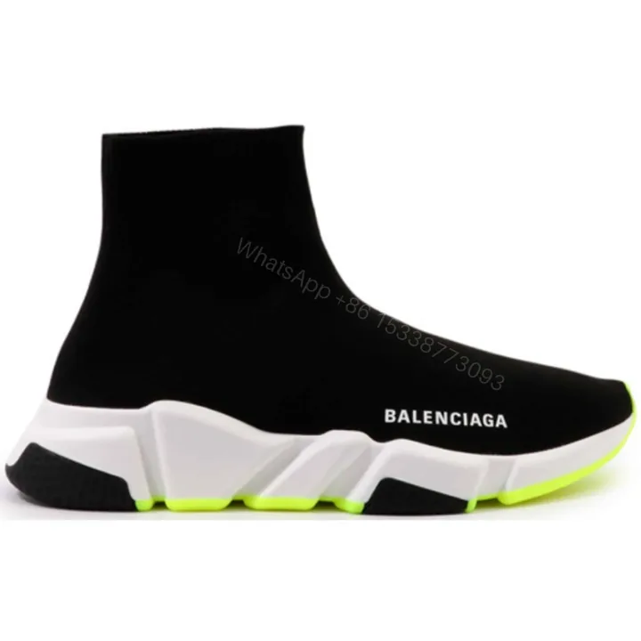 View 1 of BALENCIAGA SPEED TRAINER BLACK WHITE NEON SS19 – BB12