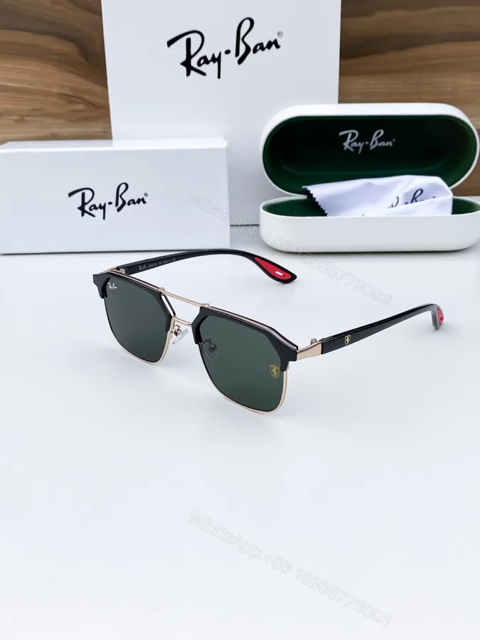 View 1 of Ray-Ban Aviator Black-Gold Metal Sunglasses