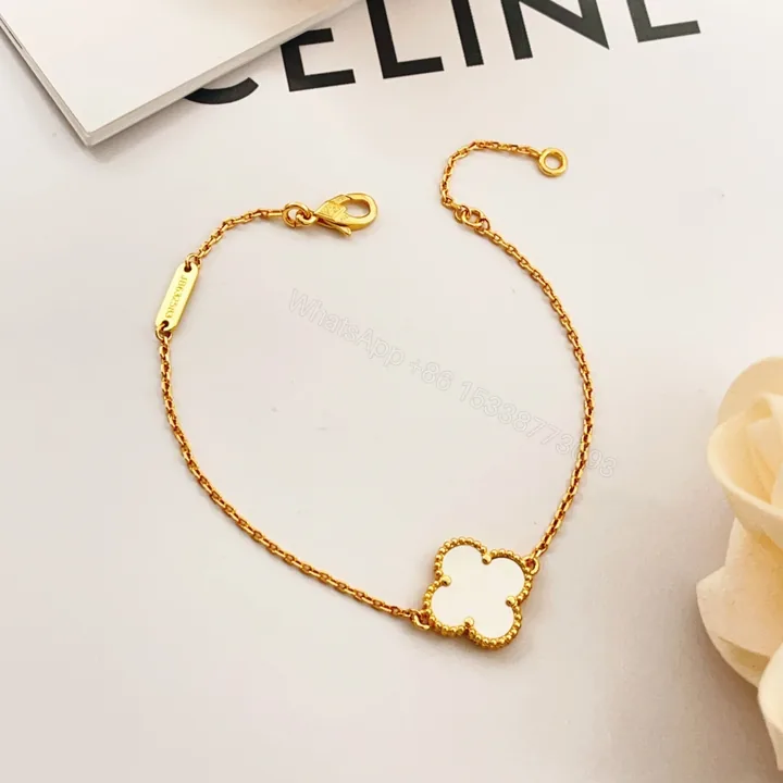 View 1 of 高仿首飾VanCleef&Arpels*RF68800單花貝母黃金手鏈