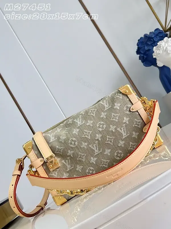 View 1 of Chic Monogram Leather Satchel: Elegant All-Day Luxury Bag