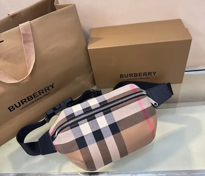 View 1 of Burberry-Style Belt Bag: Signature Plaid, Minimalist Luxury