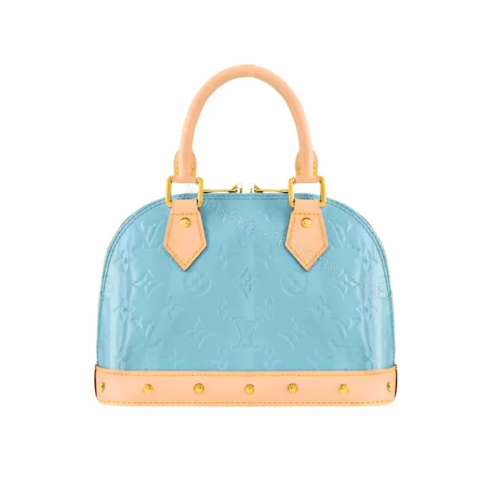 View 1 of Louis Vuitton Alma Nano Monogram Vernis Embossed Sky Blue 18Cm M24062