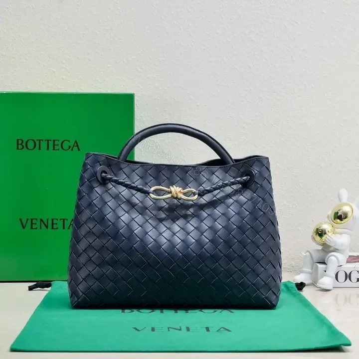View 1 of Woven Leather Tote: Luxe Structured, Subtle Hardware Accent