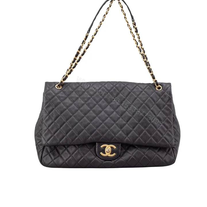 View 1 of CHANEL XXL AIRLINE CLASSIC TRAVEL FLAP BAG CAVIAR BLACK GOLD HARDWARE 46CM