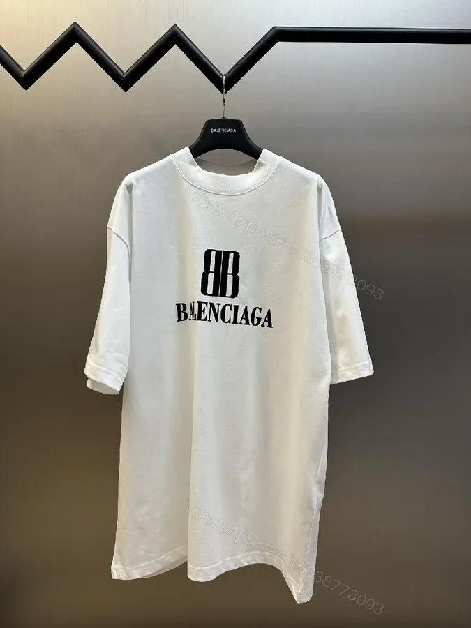 View 1 of Oversized Logo Tee: Bold Monogram in White Cotton-jersey
