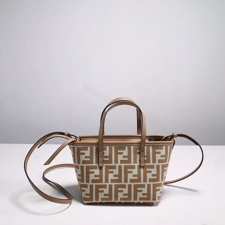 View 1 of Structured Monogram Tote: Modern Texture, Iconic Fendi-Style Details