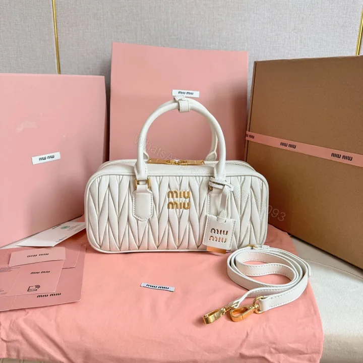 View 1 of 高仿miumiu繆繆*5BB148保齡球包袋白色免檢版