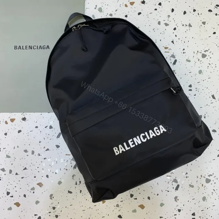 View 1 of Chic Nylon Logo Backpack - Black, Designer-Style Carryall