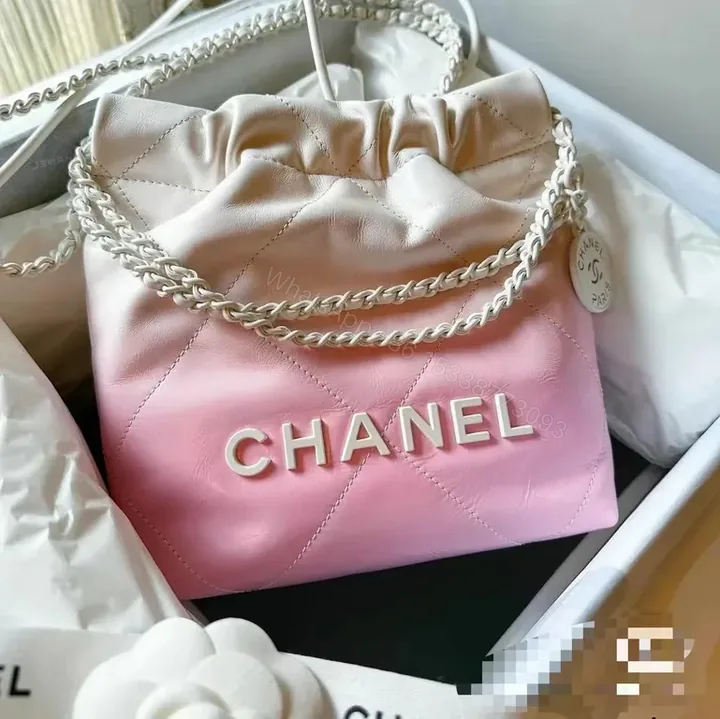 View 1 of Soft Gradient Quilted Bag with CHANEL Logo Chain Bag