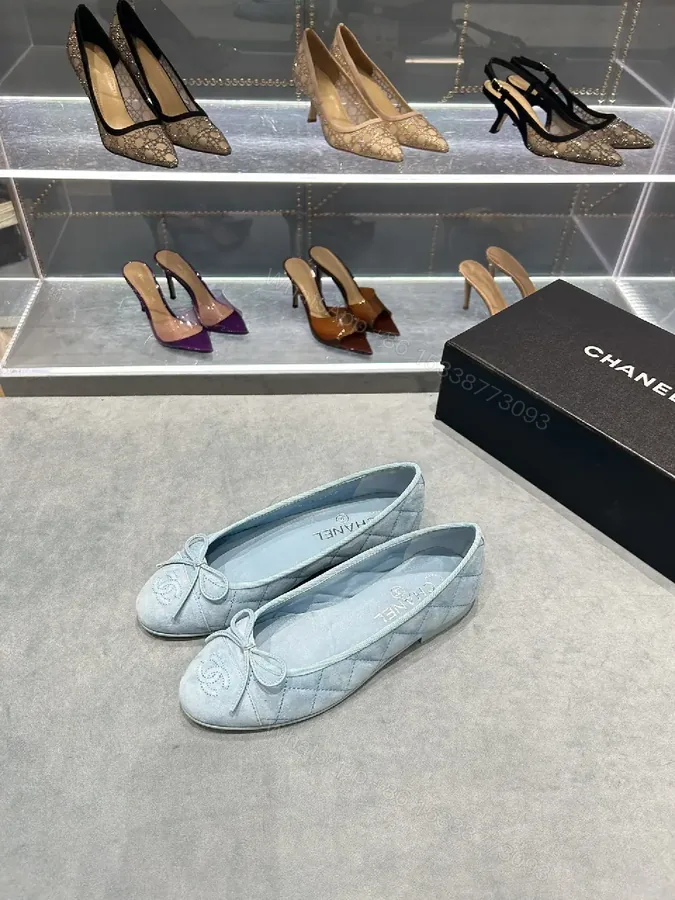 View 1 of Quilted Ballet Flats with Subtle Logo Comfort Chic Flat