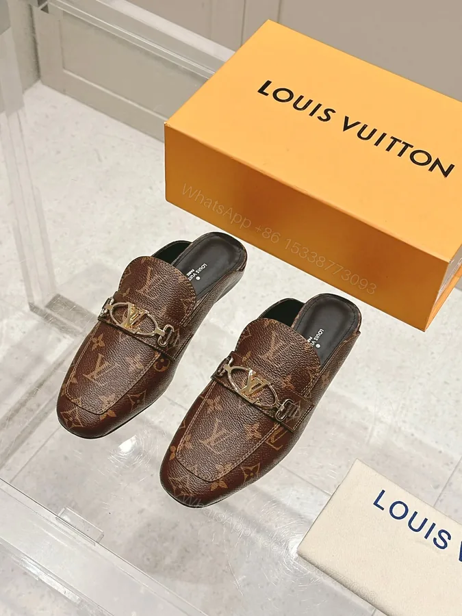 View 1 of LV Women Brown Leather Mules