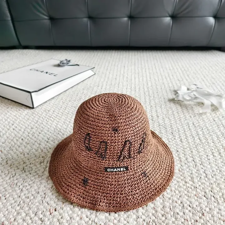 View 1 of Warm Natural Straw Bucket Hat: Luxe Textured Style